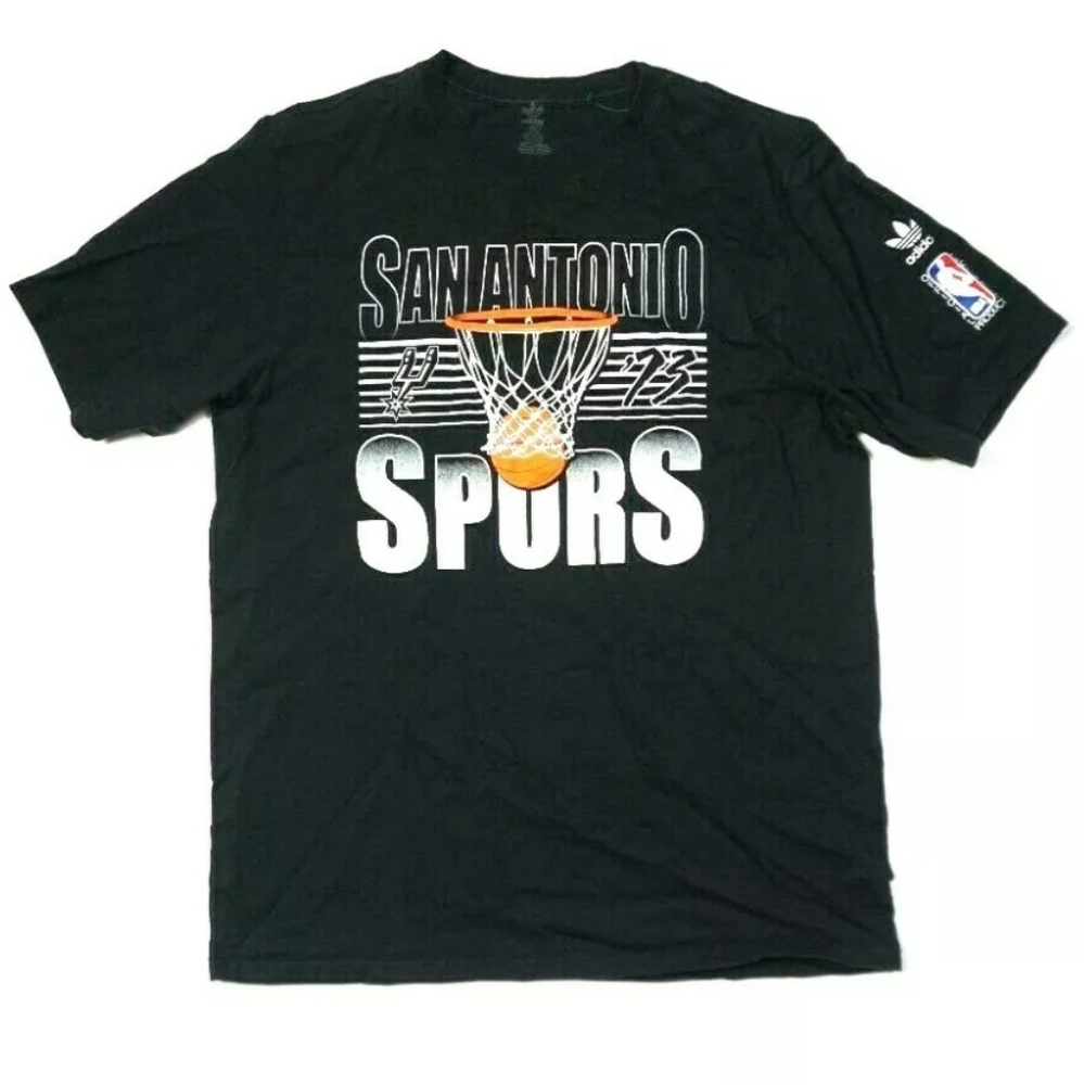 Adidas NBA Men Size XL Spurs Black Graphic T-Shirt